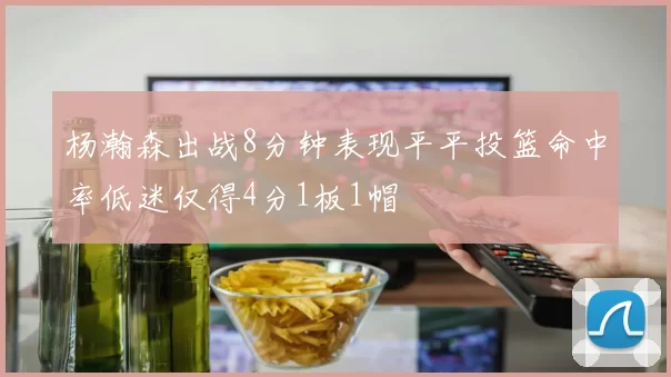 杨瀚森出战8分钟表现平平投篮命中率低迷仅得4分1板1帽